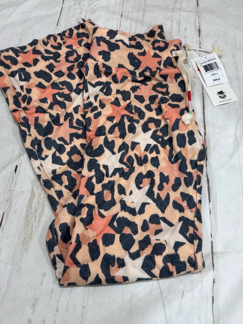 Wildfox Leopard Animal Print Stars And Spots Lounge Pants Size Small